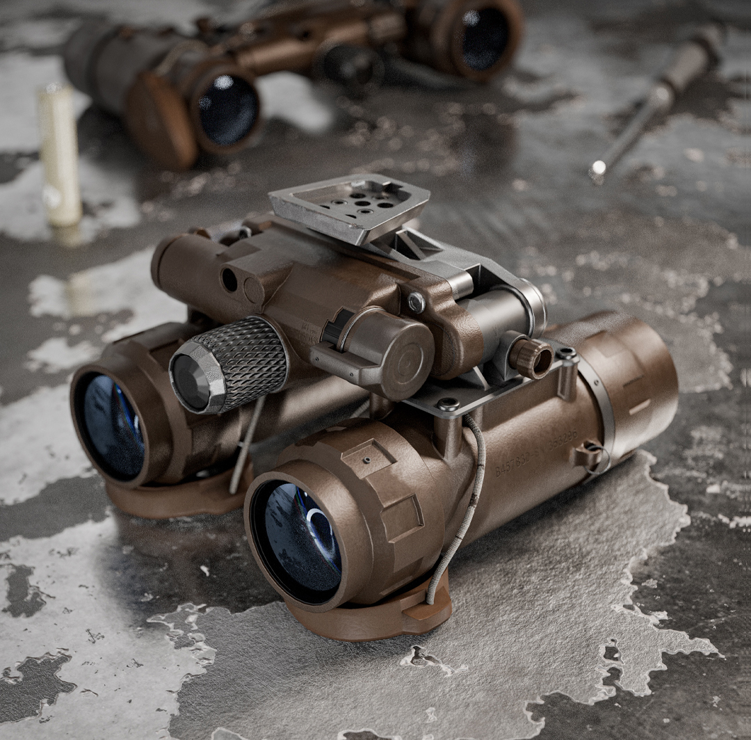 Rendu 3d jumelles vision nocturne — Danger Dynamics, production 3d defense